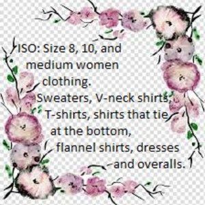 ISO: Size 8, 10, and medium women's clothing!